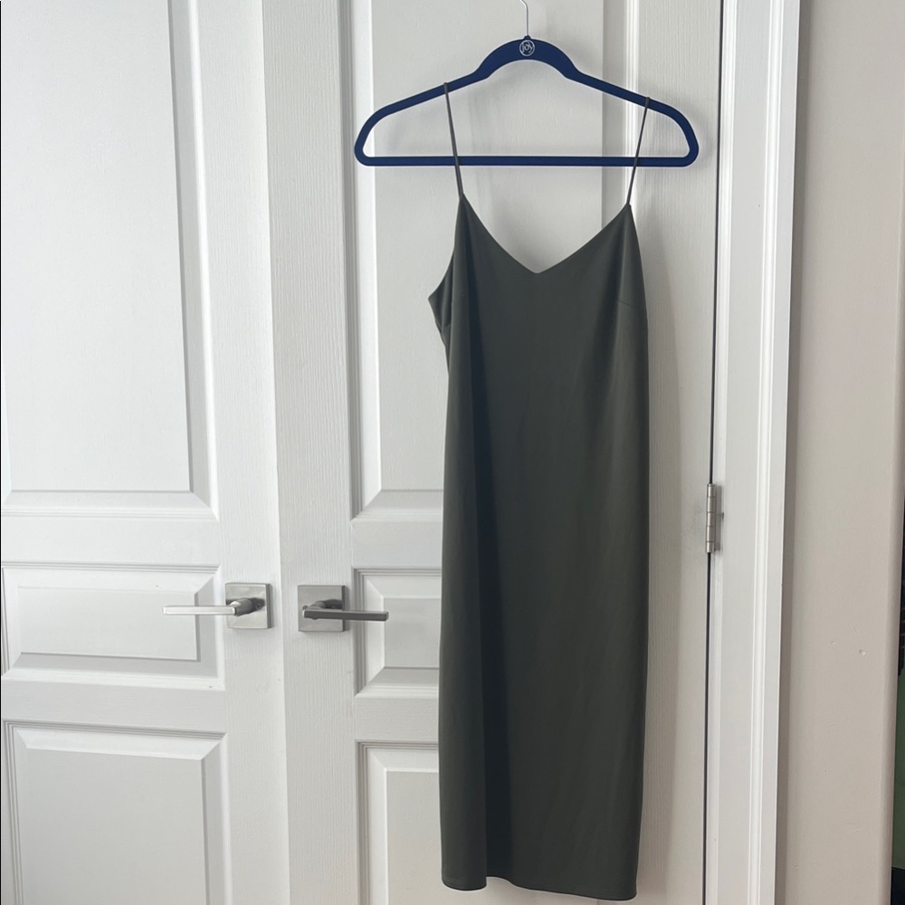 NWT Olive Green Fitted Midi Dress